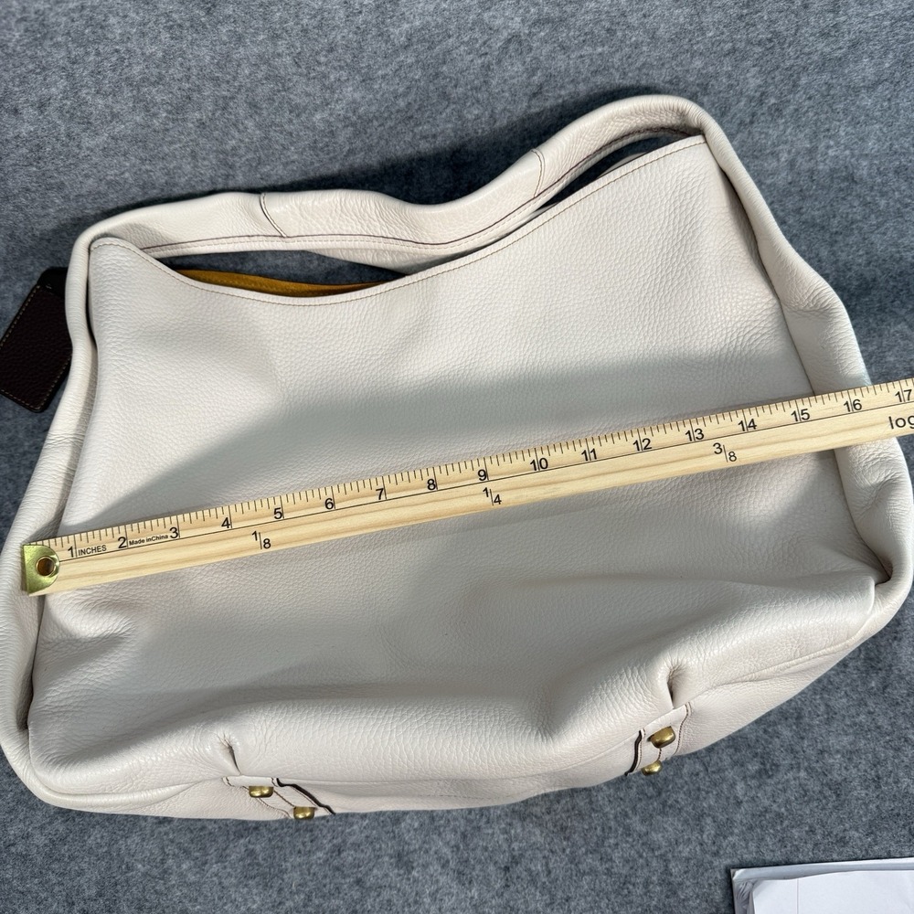 Coach Cream Leather Hobo with Brown Trim - Picture 14 of 16